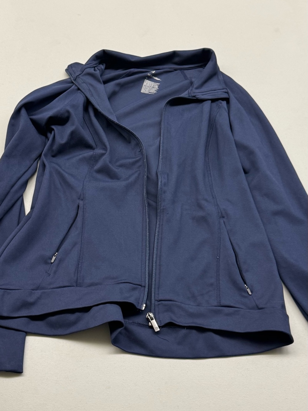all in motion Women's Navy Zip-Up Bomber athletic Jacket